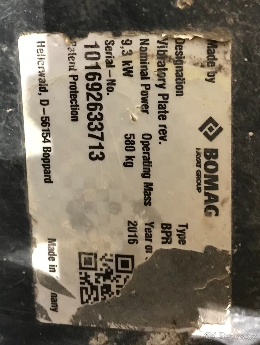 Vibrační deska Bomag BPR 70/70 HATZ - 6