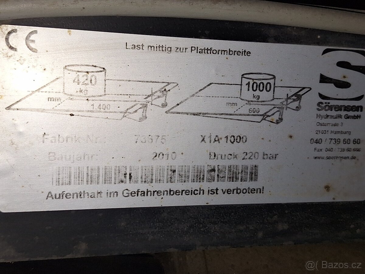hydraulická plošina Sörensen, SRN - 6