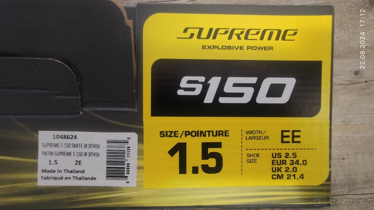 hokejové brusle Bauer Supreme S150, velikost 1,5 EE - 6