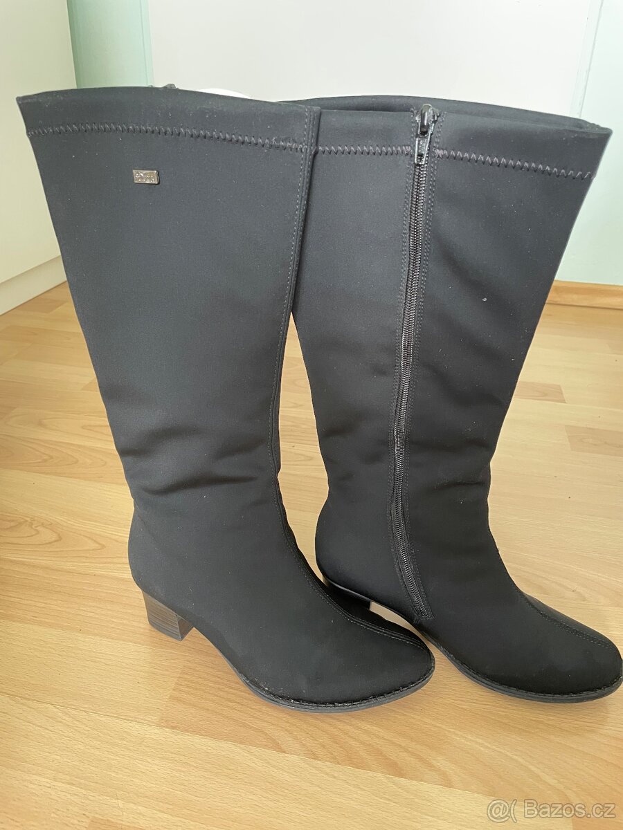 Dámské černé kozačky pod kolena - 6
