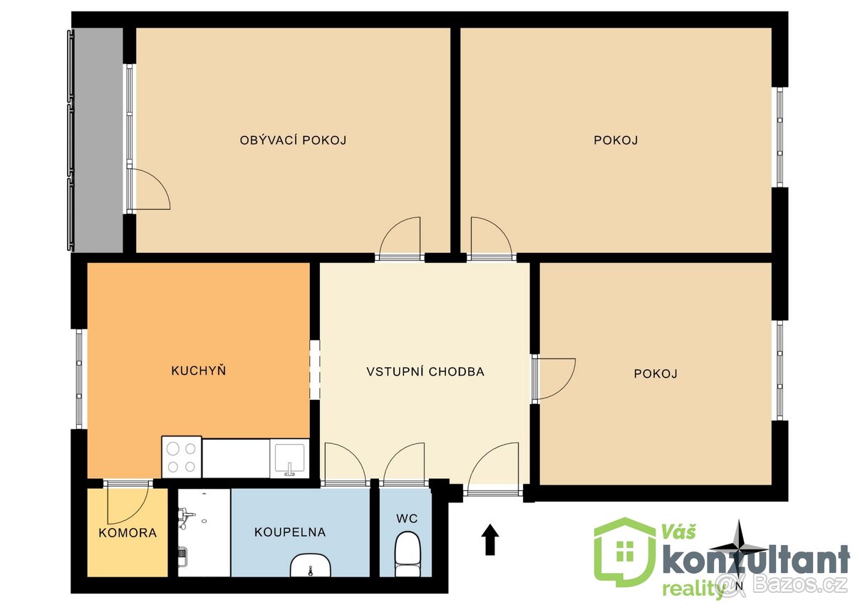 Prodej bytu 3+1 84 m², Přibyslavice, ev.č. 00912 - 6
