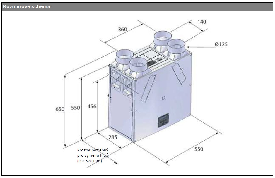 Rekuperační jednotka Vent Axia, BYPASS, HYGROSTAT, 275 m3/h - 6