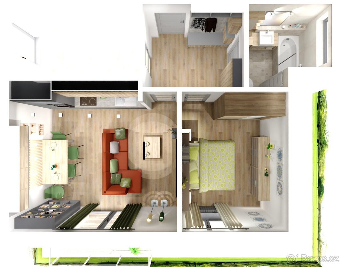 Prodej bytu 2+kk Ketkovice, vestavěný nábytek - 6