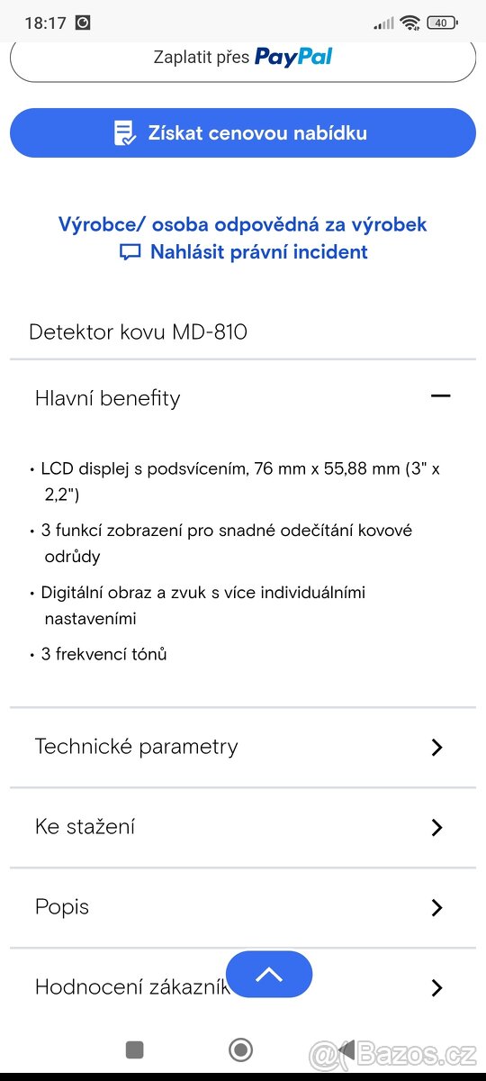 Detektor kovů - Max. hloubka vyhledávání 150 cm - digitální - 6