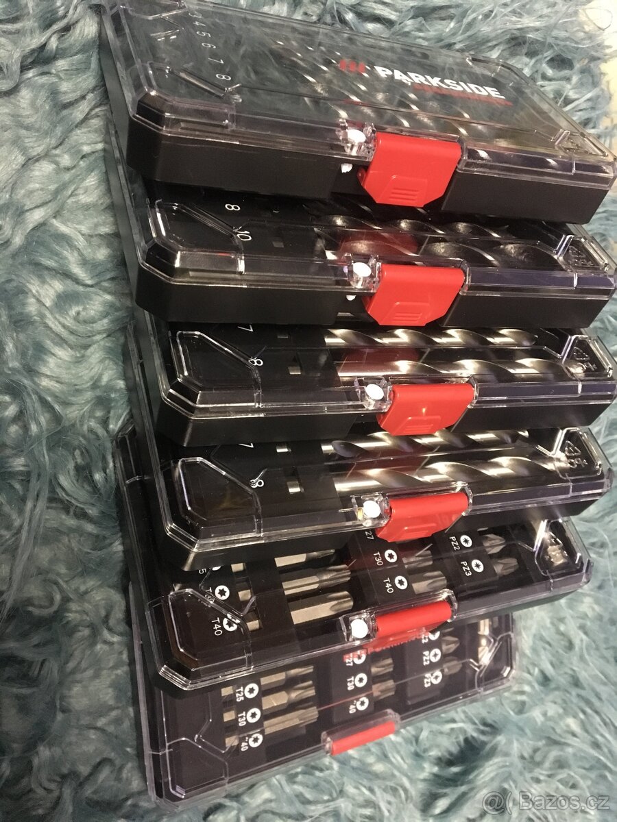 Parkside 3x sada vrtáky (3x7 ks + sada bitů 25 ks) PC 700 Kč - 6