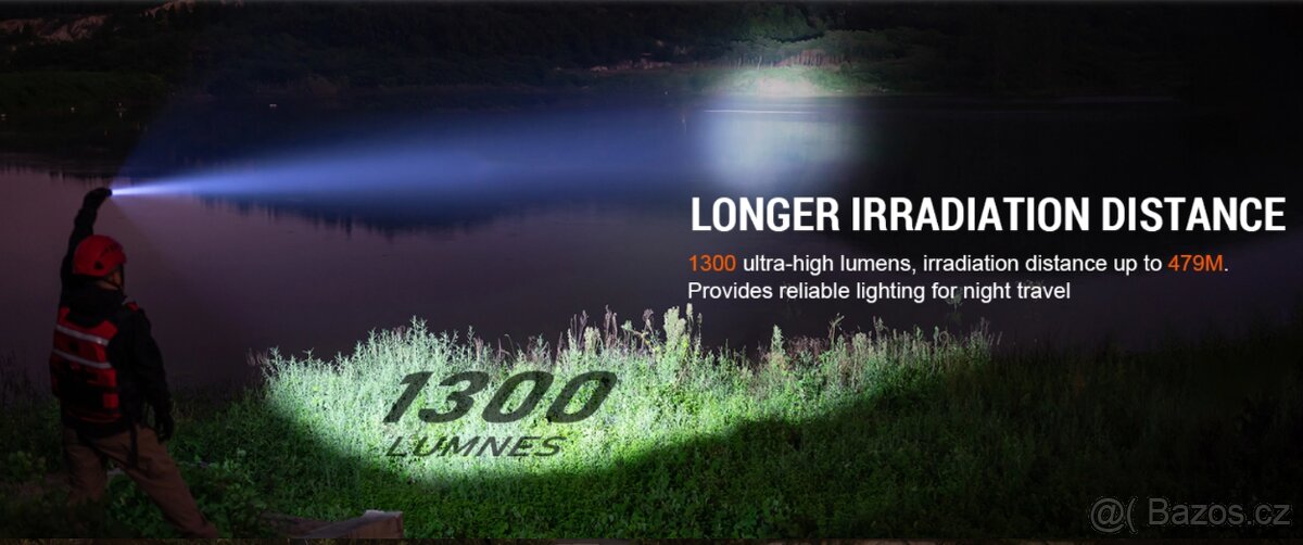 svítilna EDC Wurkkos TD07 1300 L, USB,LED,1100mAh ,479 metrů - 6