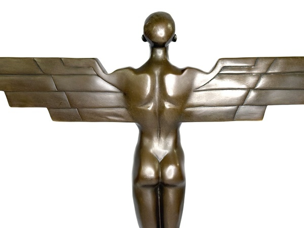 IKARUS - ART DECO BRONZOVÁ SOCHA - 6