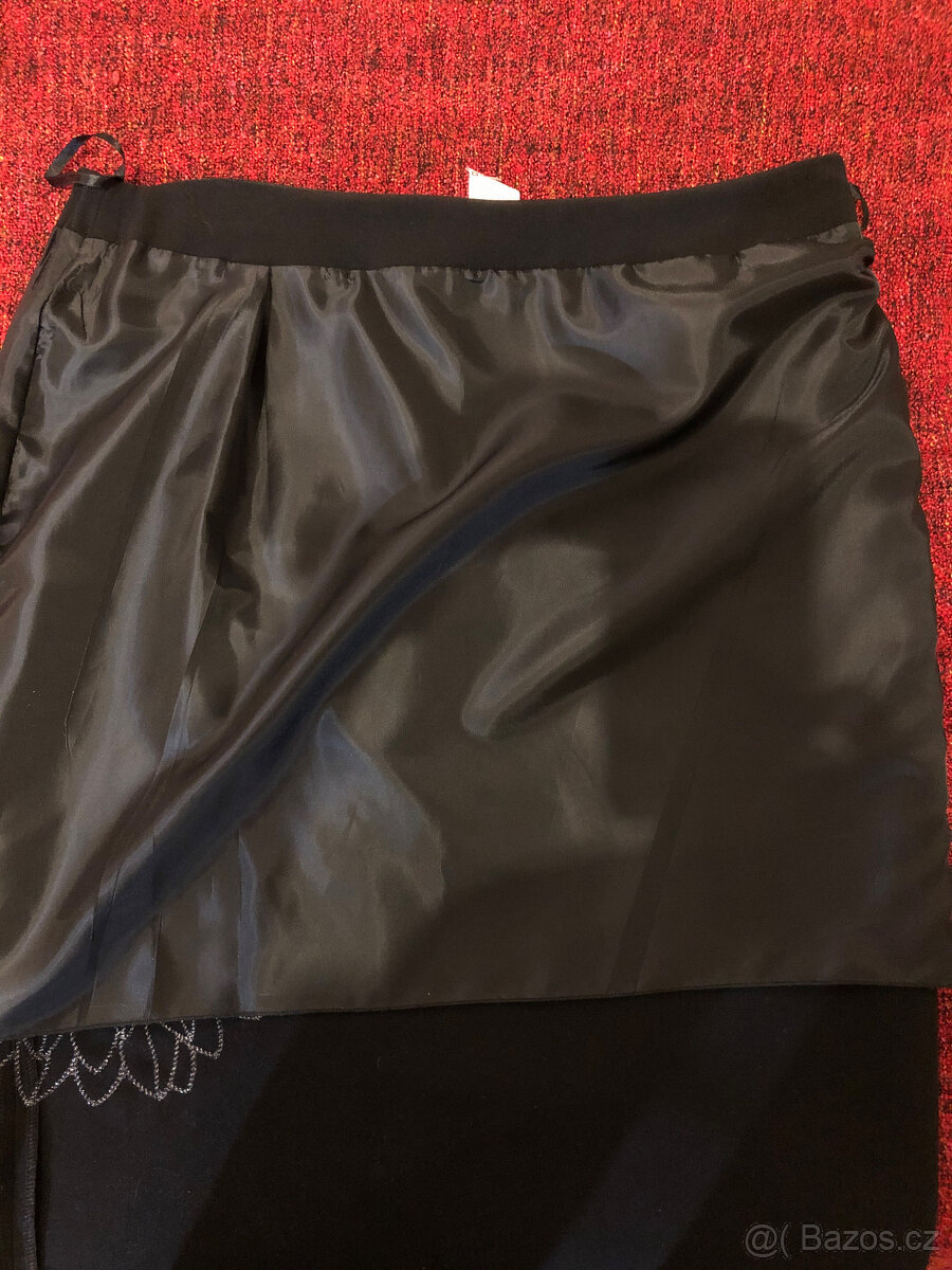 Společenská pouzdrová sukně s lurexovou výšivkou zn. Zebra - 6