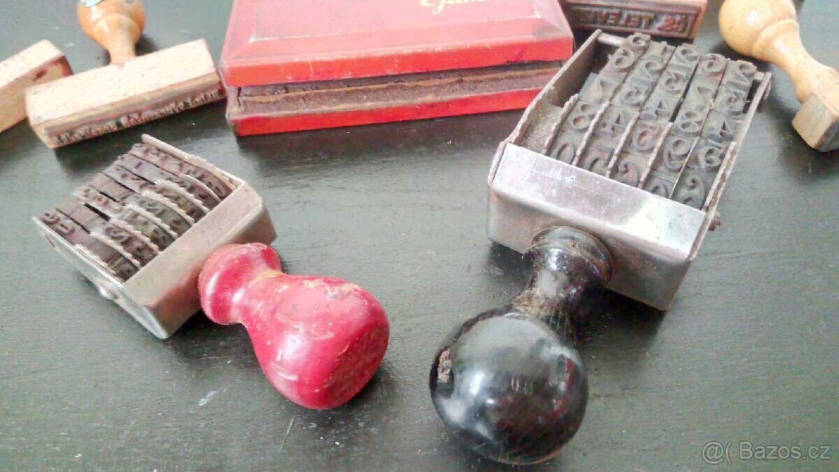 Stará retro dřevěná razítka - 6