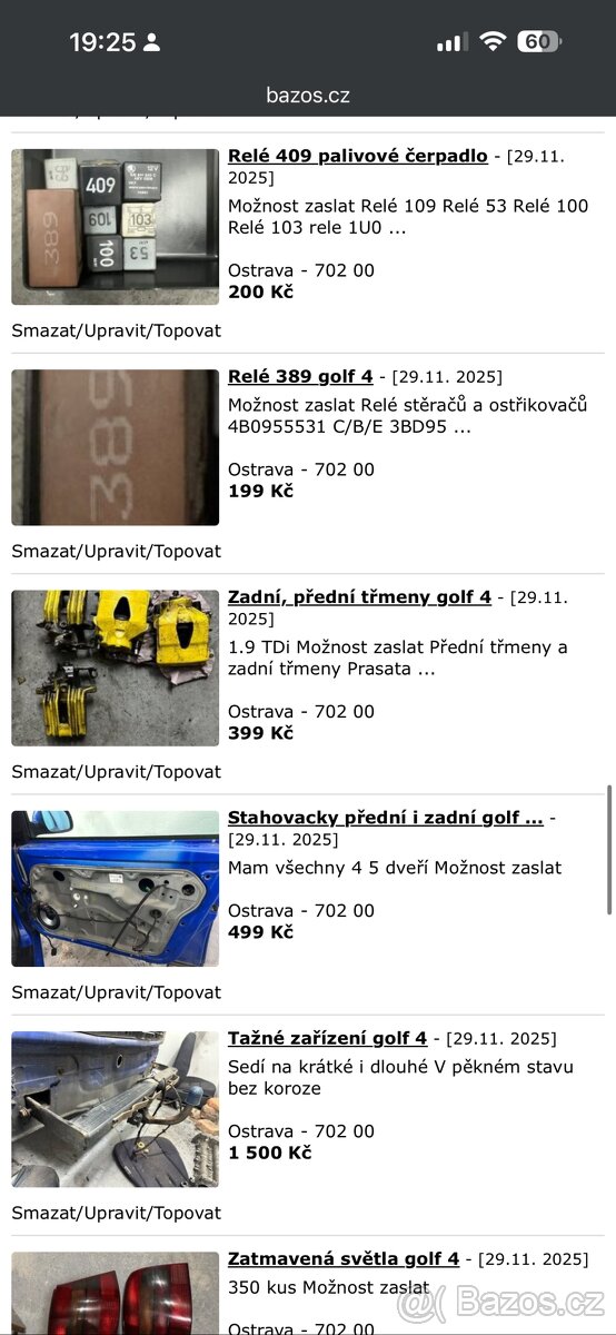 Náhradní díly golf 4 1.9 TDi - 6