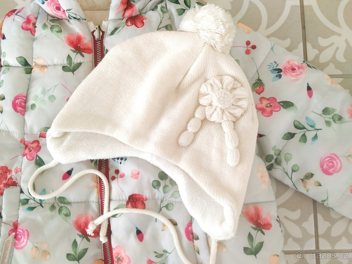 Kytičkovaná přechodová nádherná bunda Zara jarní jaro 92 - 6