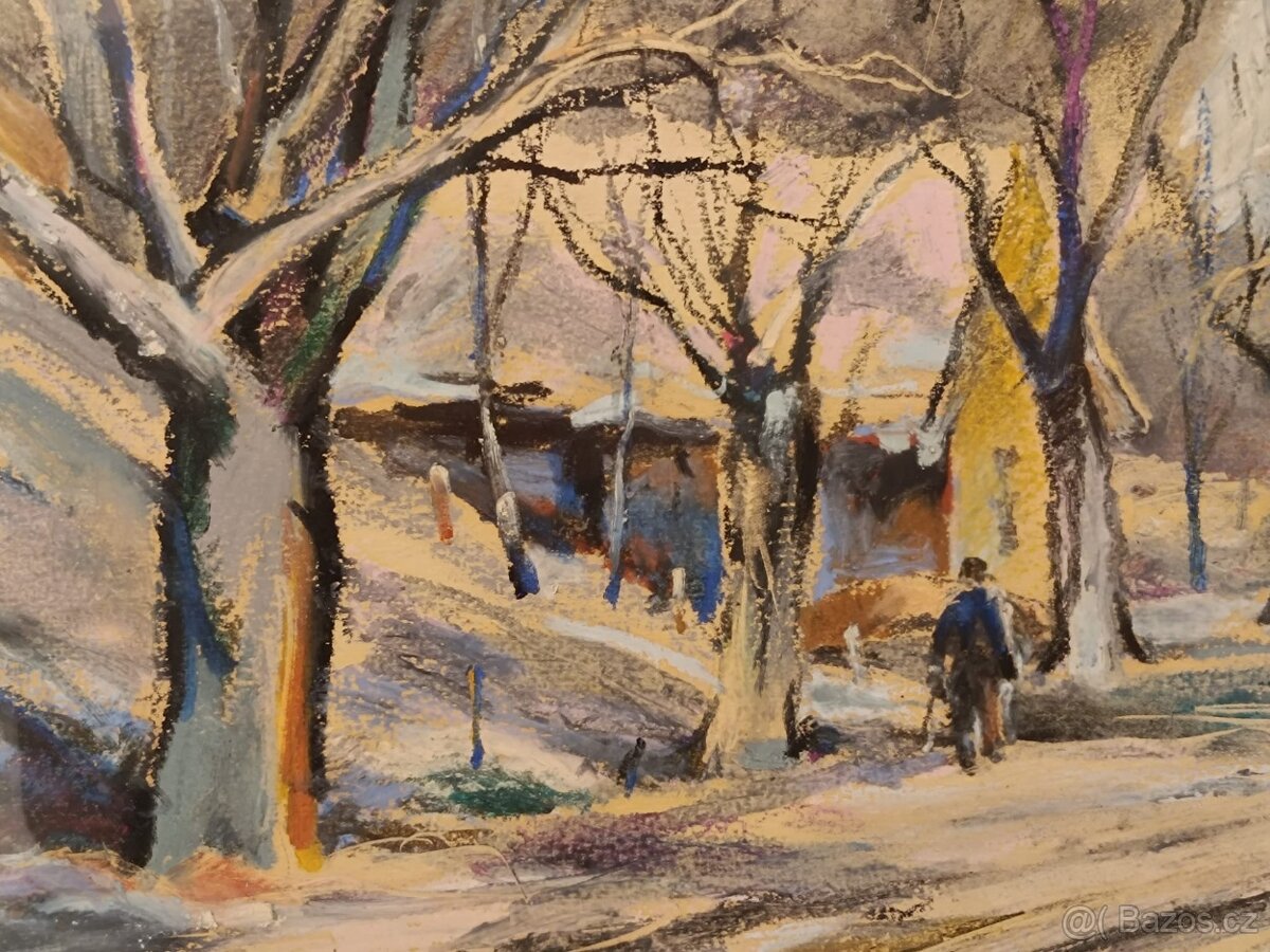 Obraz Jaroslav Frohlich, Staré ořechy 1972, olej 63x69 - 6