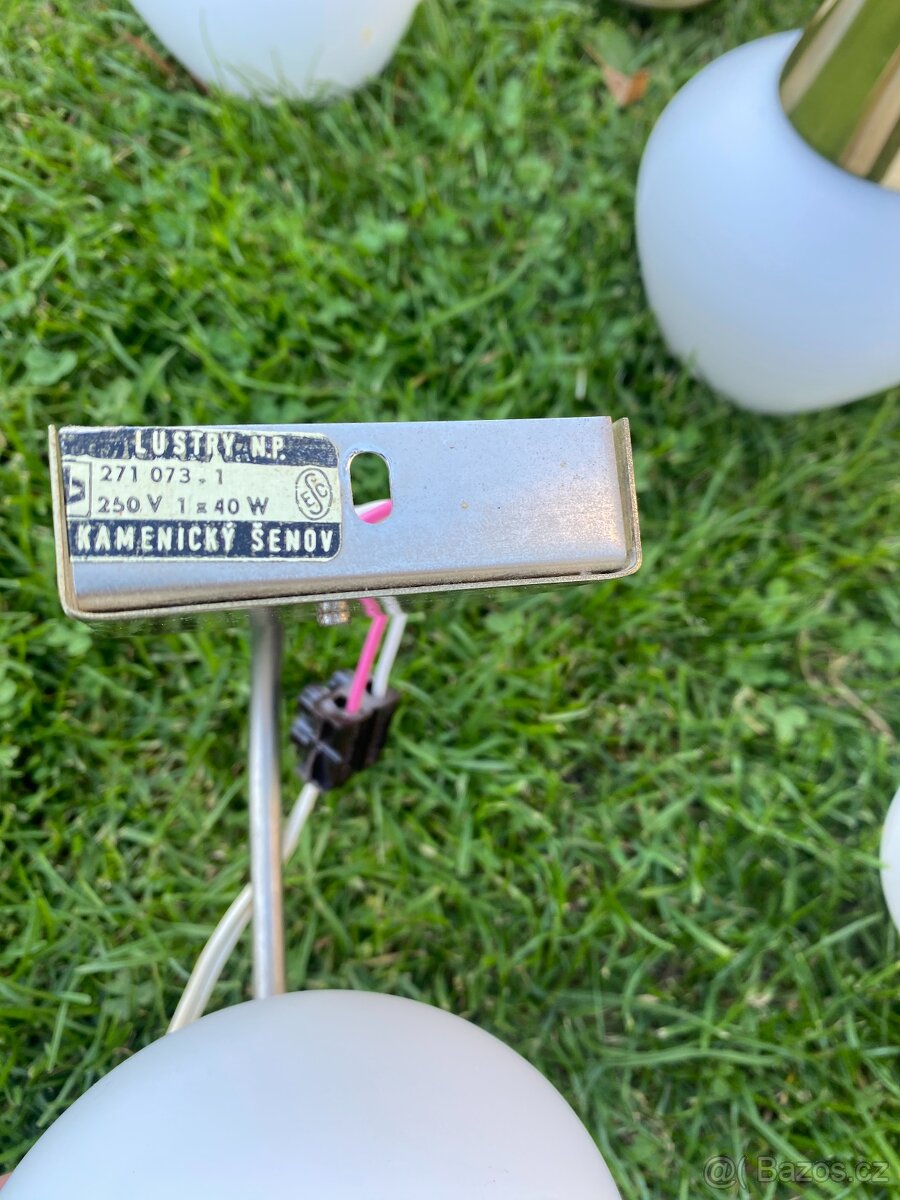 starý lustr kamenický šenov retro lustr nástěnná lampička - 6