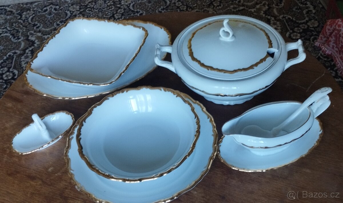 Porcelánový pozlacený -Jídelní , čajový a kávový servis - 6