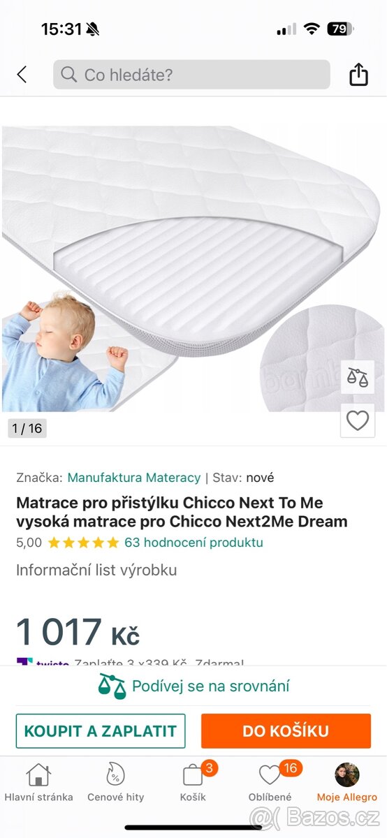 Postýlka + matrace - 6