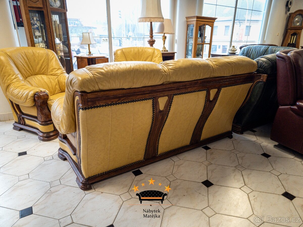 Sedací kožená souprava 3+1+1 - 6