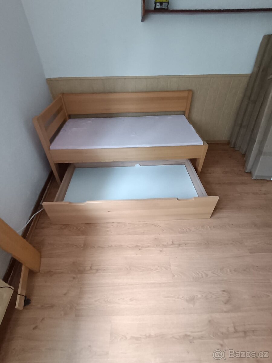 Dětská postel masiv buk s roštem a matrací - 6