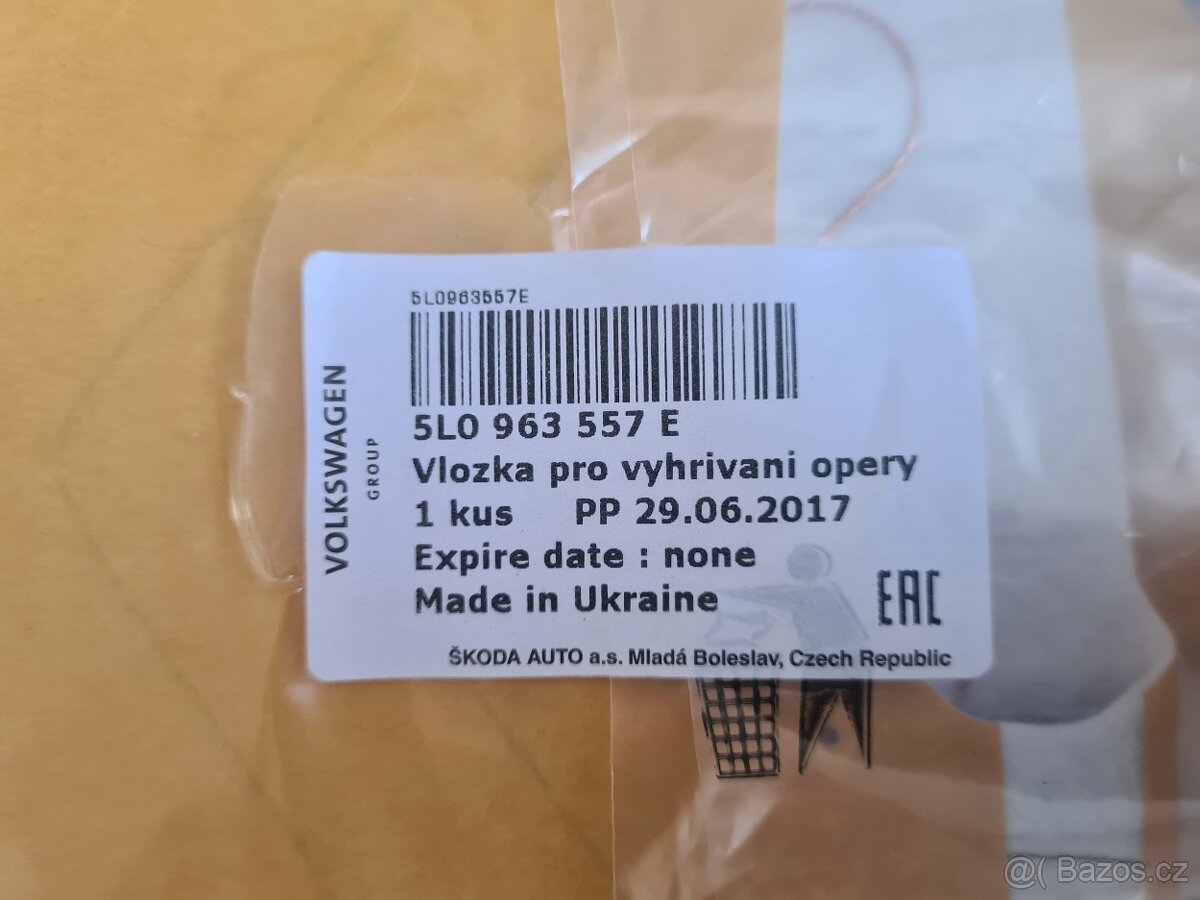 NOVÁ Dečka výhřevu opěrky Škoda Yeti - ORIGINÁL - 6