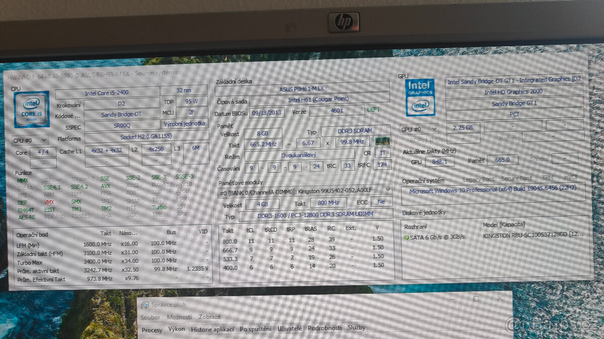 ASUS P8H61-M LX + Intel i5 2400 + 8GB Ram - 6