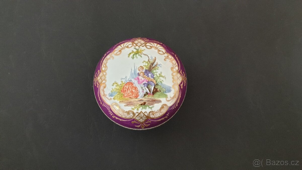 Starožitná porcelánová šperkovnice "Míšeňský Styl" - 6