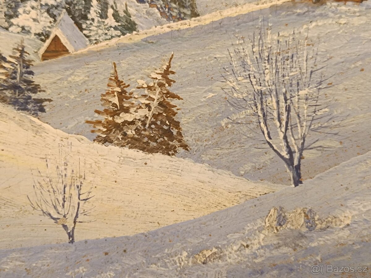 Obraz Sněžka, A. Esche, olej 30x37 - 6