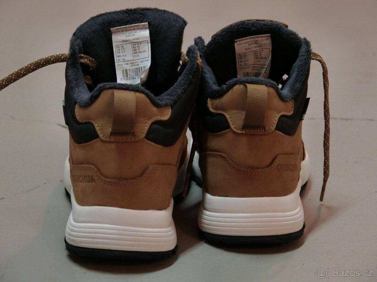 Dětské zimní kožené boty Quechua SH500 EU39 - 6