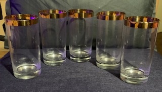 Sada skleniček se zlatým proužkem 2 velikosti - 6