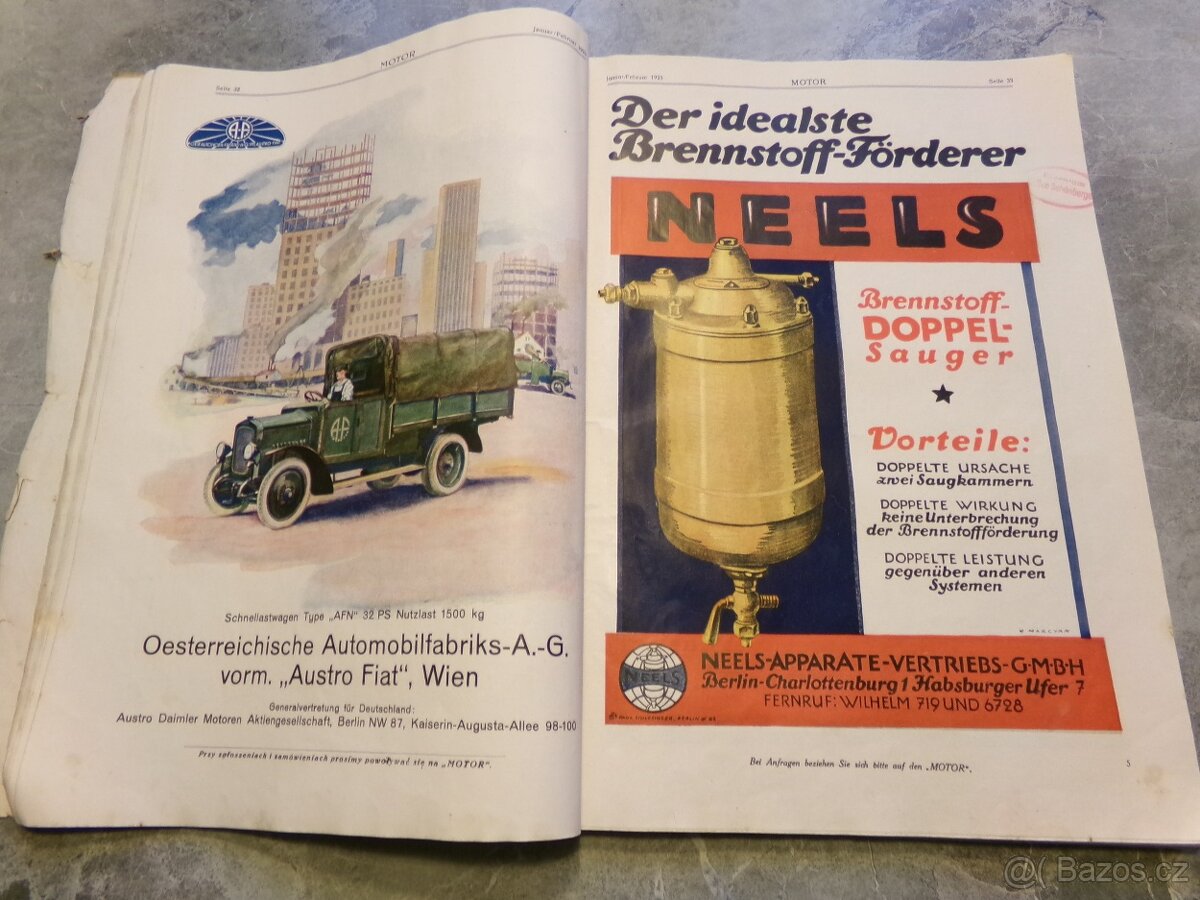 Starý reklamní automoto katalog Motor z roku 1925 - 6