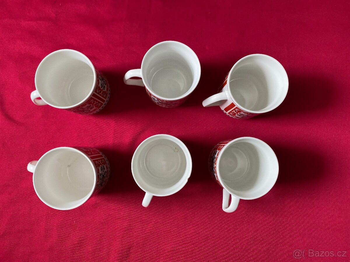 hrneček retro hrneček starý hrneček červený mandala - 6