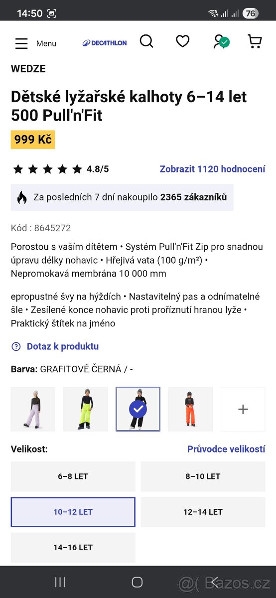 Zimní a lyžařské oblečení 10-12 let - 6