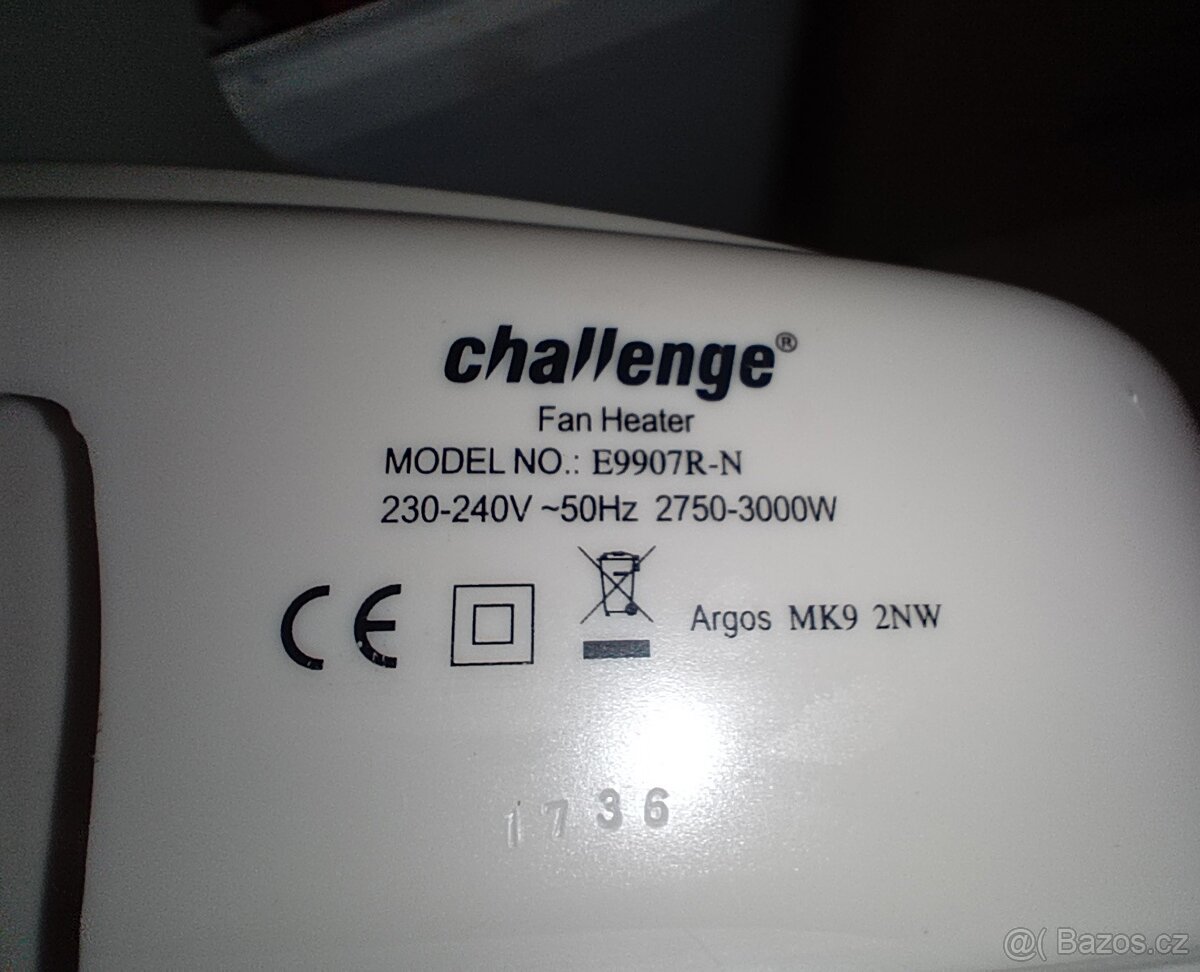 Elektrické topidlo Argos 3 kW - 6