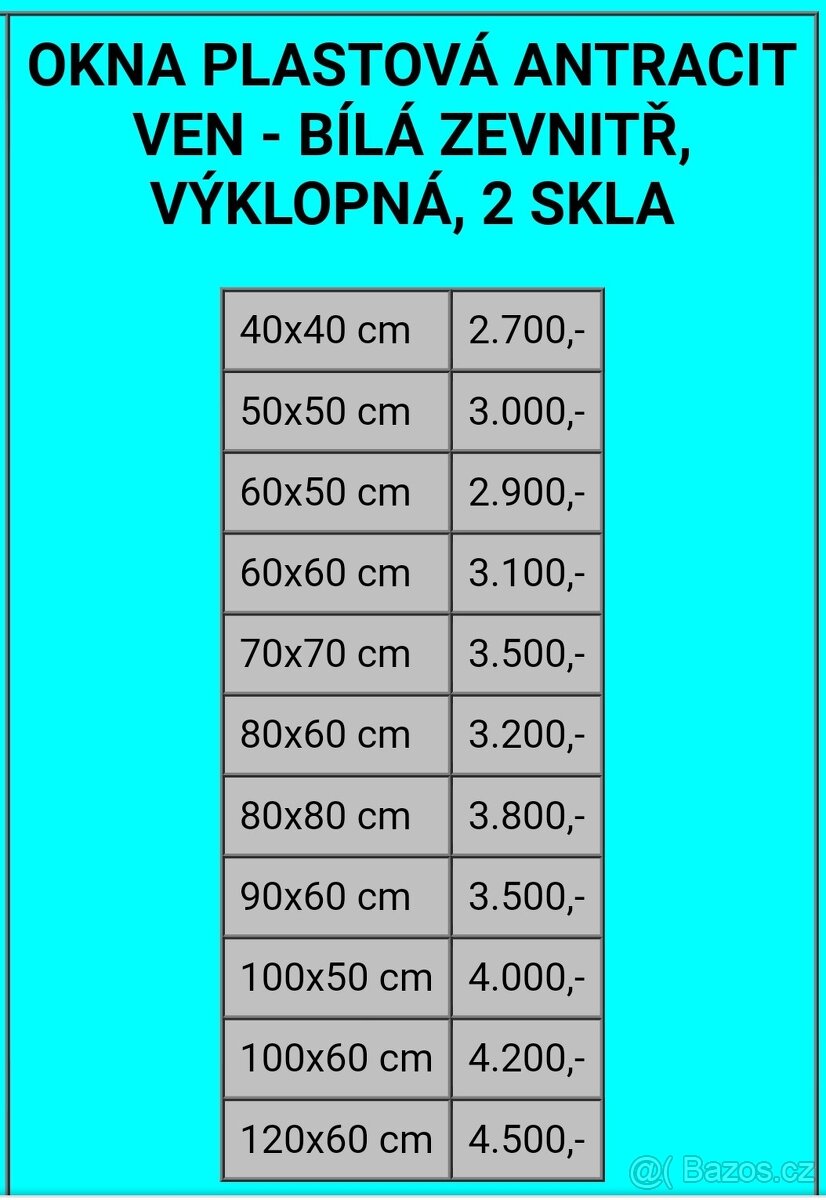 okno plastové šedé - 6