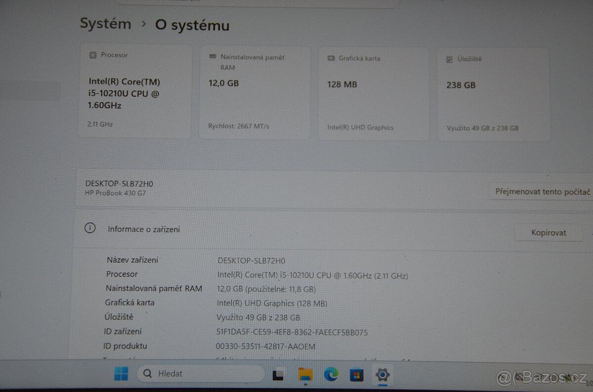 HP Probook 430 G7 i5/12GB/SSD 256GB/záruka - 6