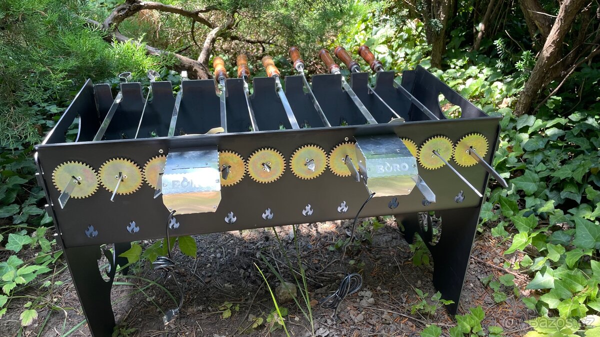 Automatický ocelový gril na špízy - šašlík(10 /8pozic) - 6