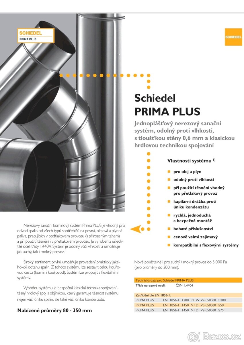 Komín nerezový průměr 130mm, NOVÝ - 6