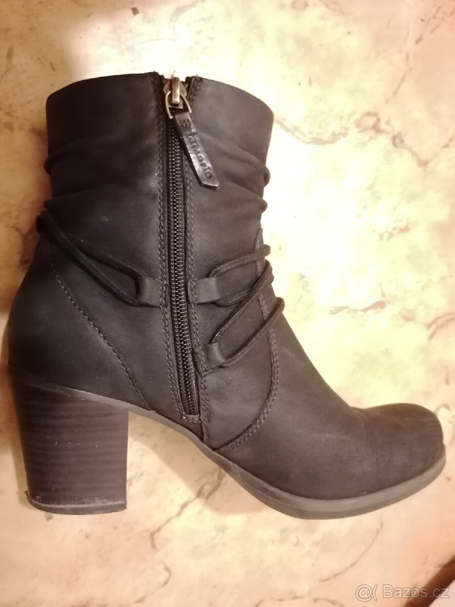 Kožené kotníkové kozačky zn. : Tamaris - 6