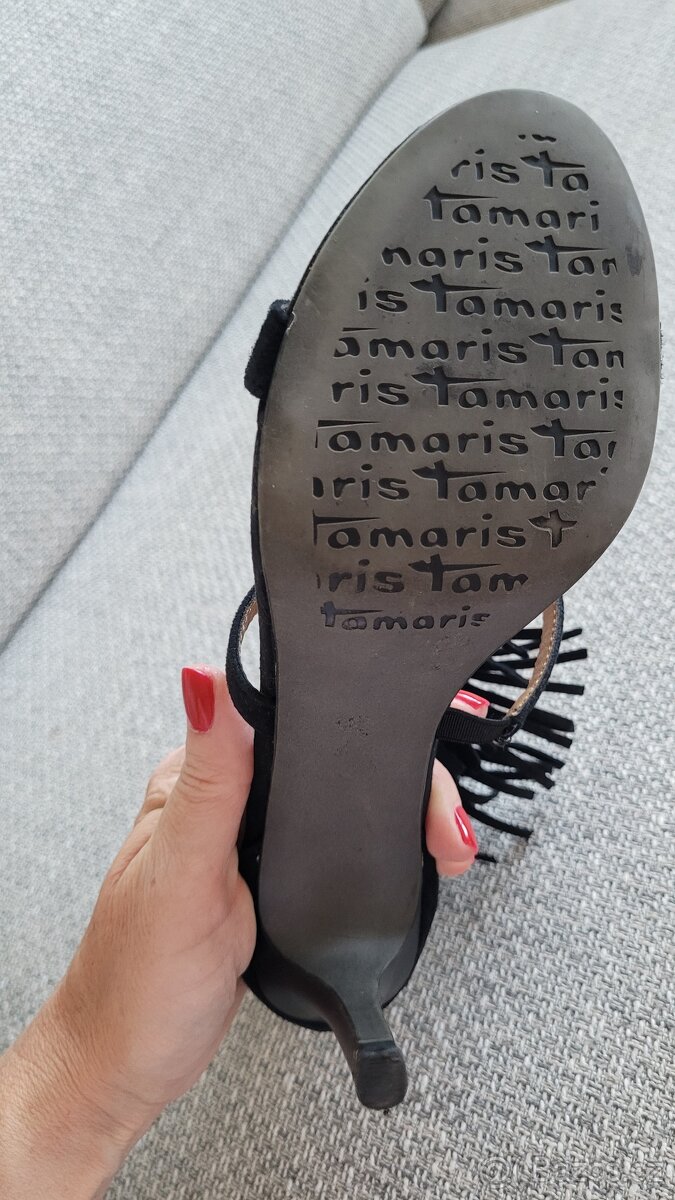 Kožené sandály na podpatku Tamaris vel 36 - 6
