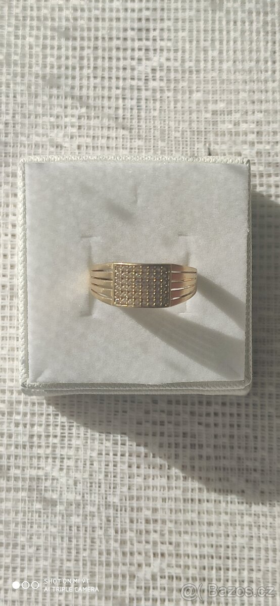 Zlatý prsten dámský vel.58 se zirkony - 6