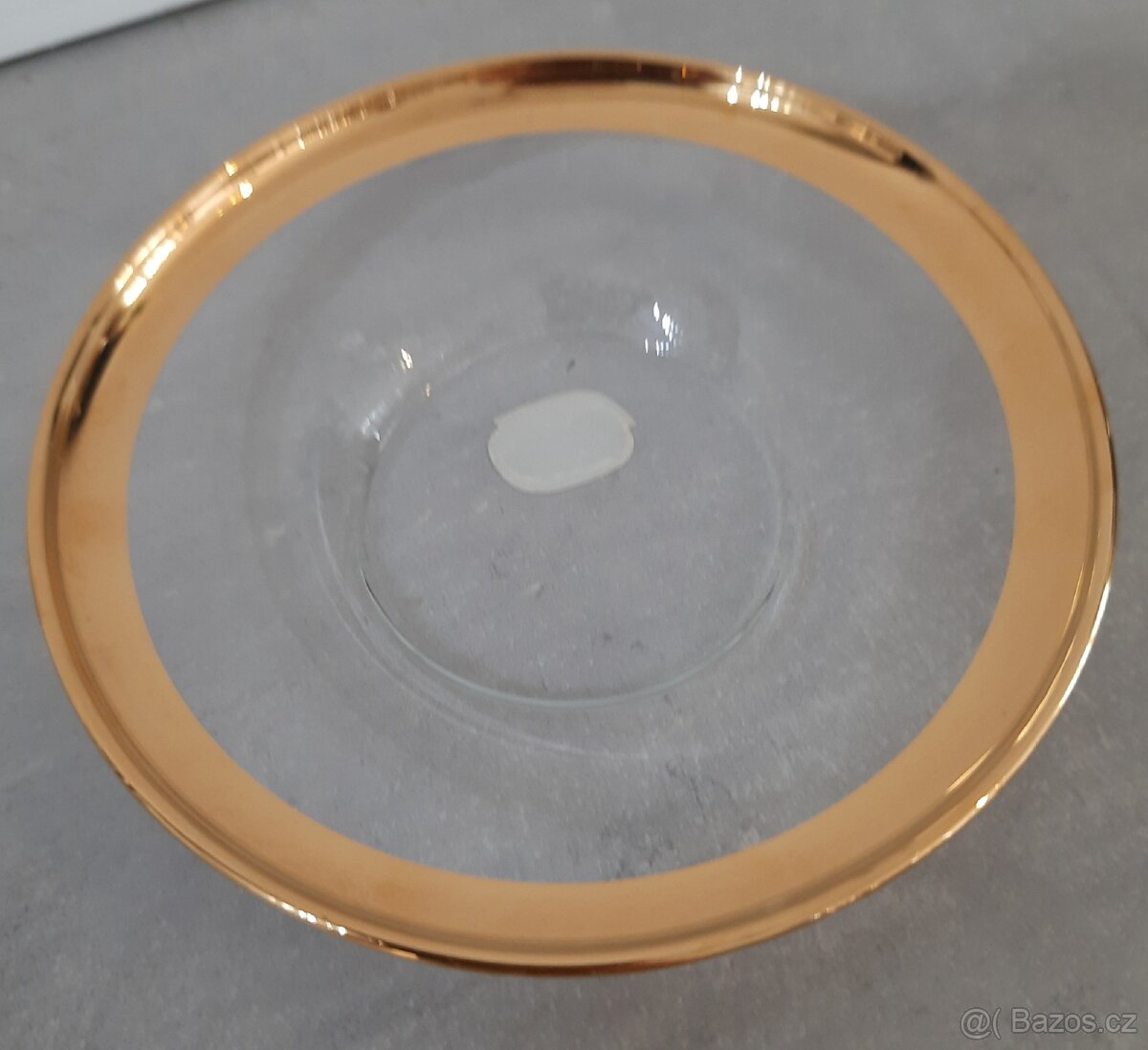 Skleněné moka šálky s podšálky zlacené - 6