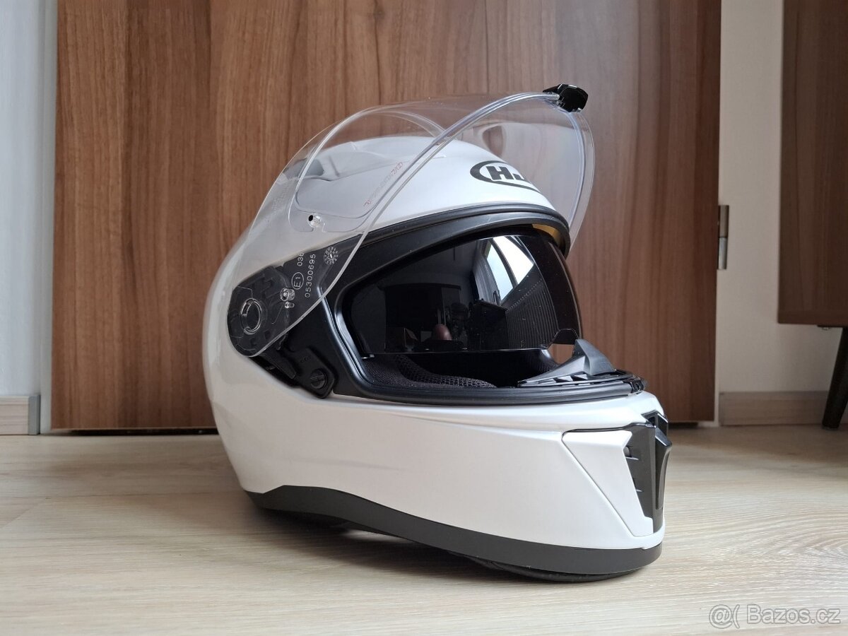 Přilba HJC i70 – super stav, lesklá bílá, vel. M - 6