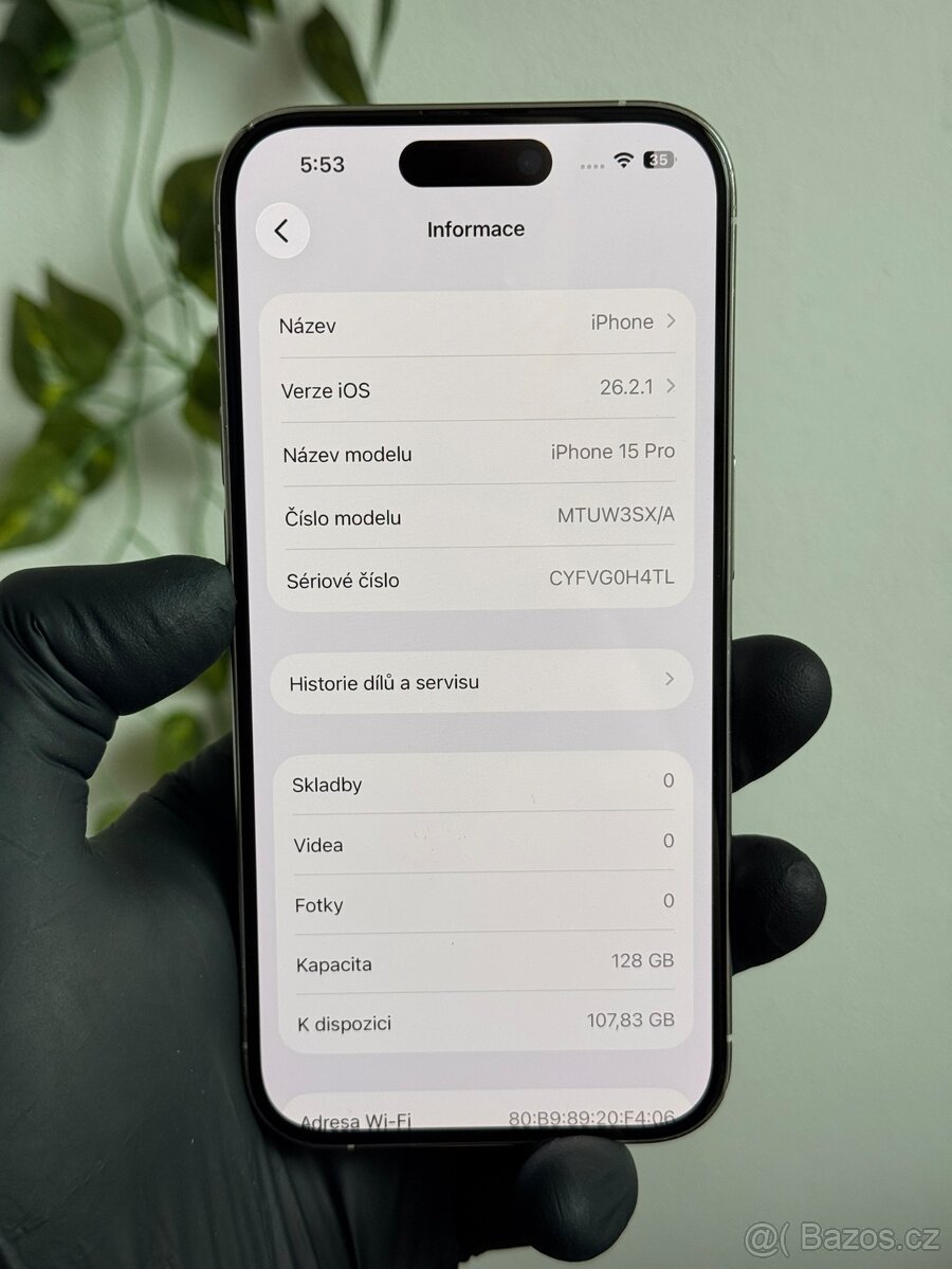 iPhone 15 Pro 128GB bílý - 6