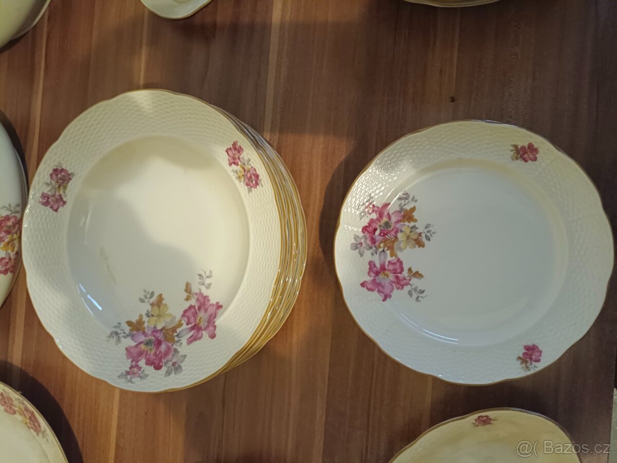 Porcelánový servis EICHWALD a Broušené skleničky - 6