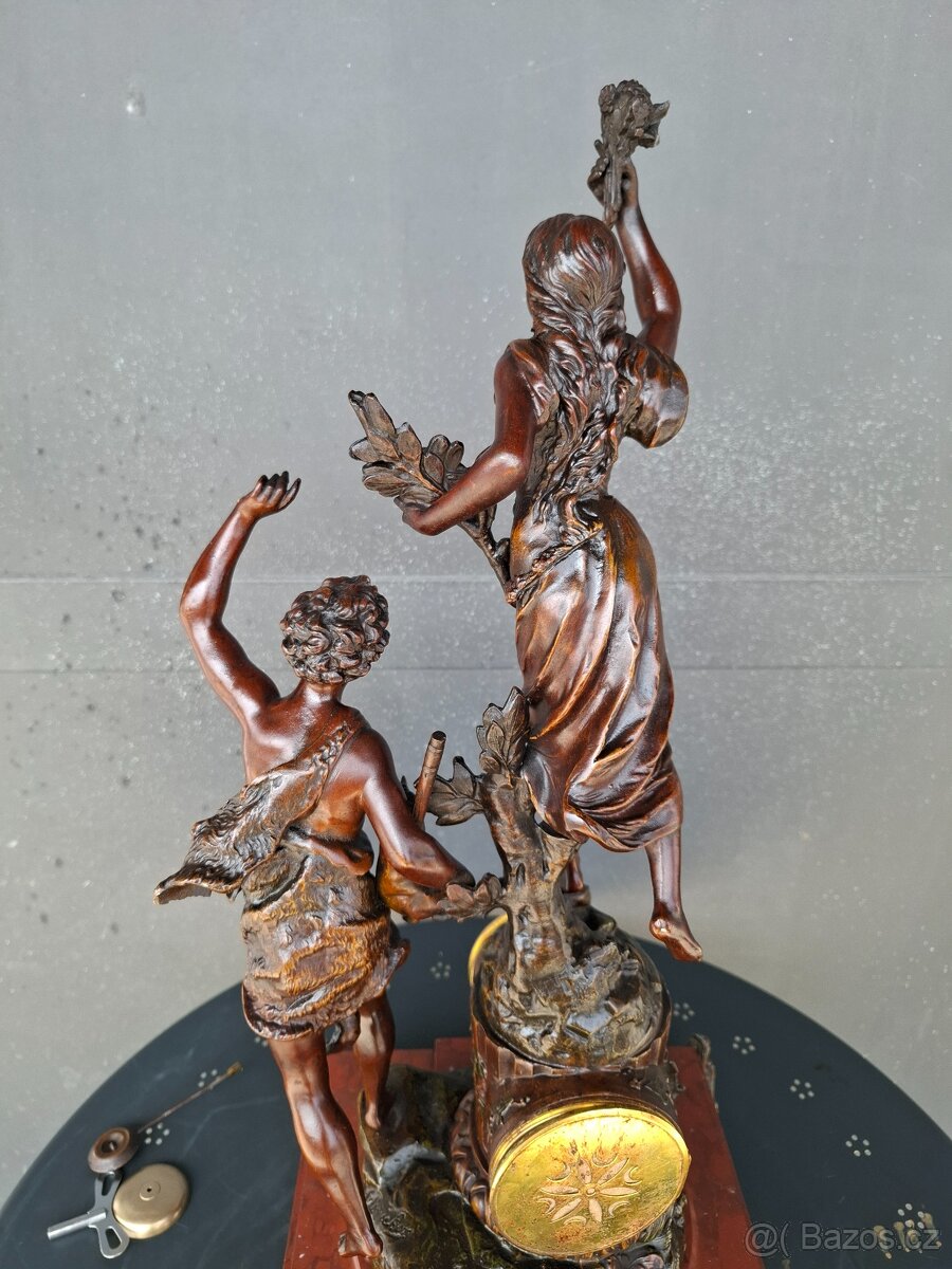 Starožitné francouzské figurální hodiny - 6