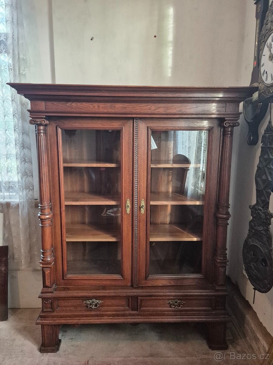 Prosklená starožitná skříň / knihovna / skleník / vitrína - 6