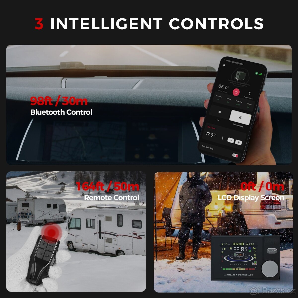 Naftové topení 8kW, 12-24-230V, auto START/STOP, bluetooth - 6