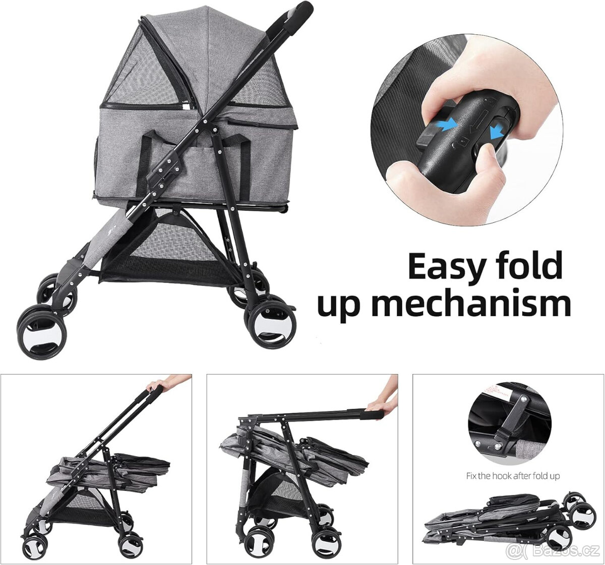 Skládací kočárek Bingopaw pro psy a kočky - 6