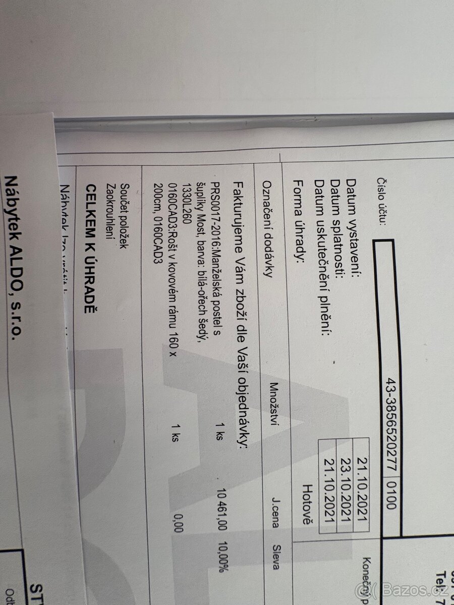 Postel (rám + rošt) - 6