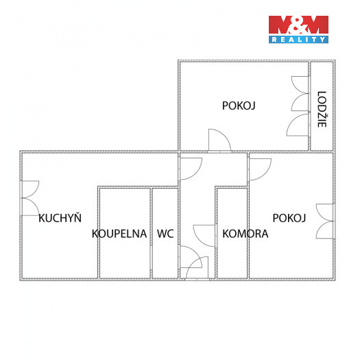 Pronájem bytu 2+1, 58 m², Jirkov, ul. Generála Svobody - 6