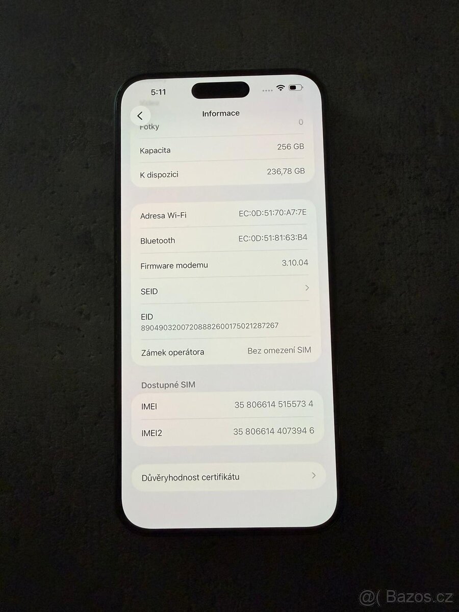 Apple iPhone 15 Pro Max 256 GB Blue Titanium - 6