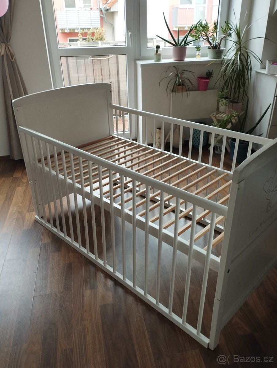 Bílá dřevěná postýlka 70x140 - 6